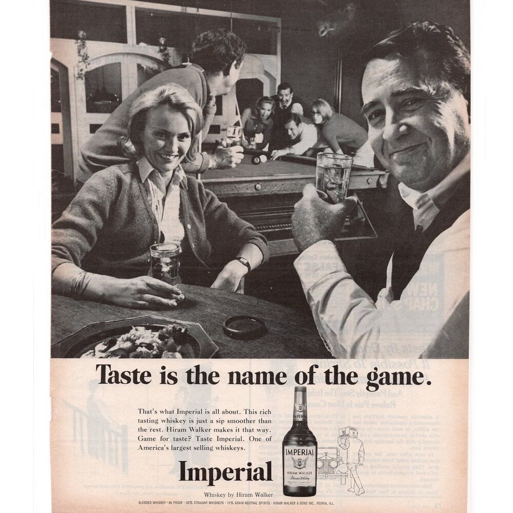 Hiram Walker Imperial Whiskey Magazine Advertisement 1969 Vintage Alcohol Spirit